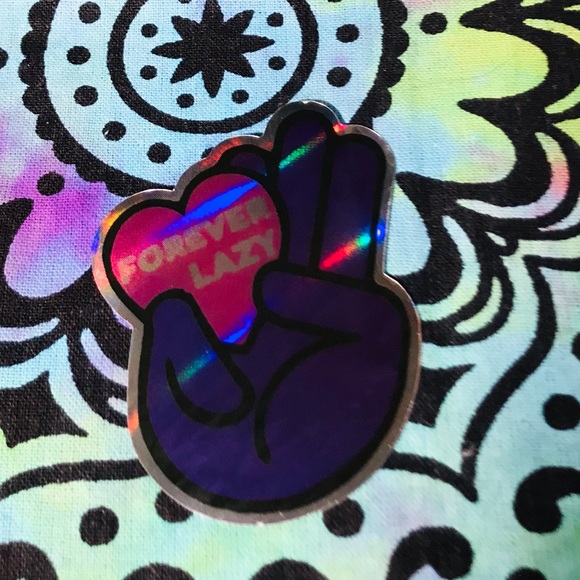 Forever Lazy Metallic Prismatic Reflective Single Decor Sticker - Picture 4 of 15